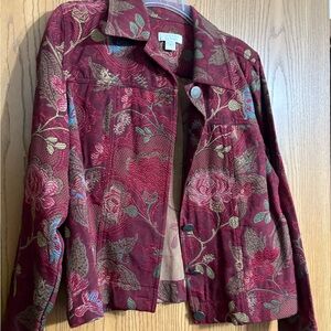 Christopher & Banks Red Floral Blazer